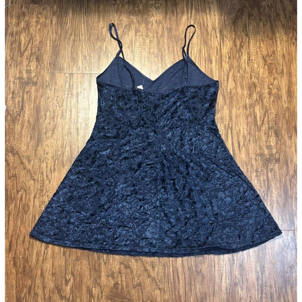 Victoria's Secret y2k burnout velvet navy blue romantic 2000s chemise sz small - Picture 5 of 8